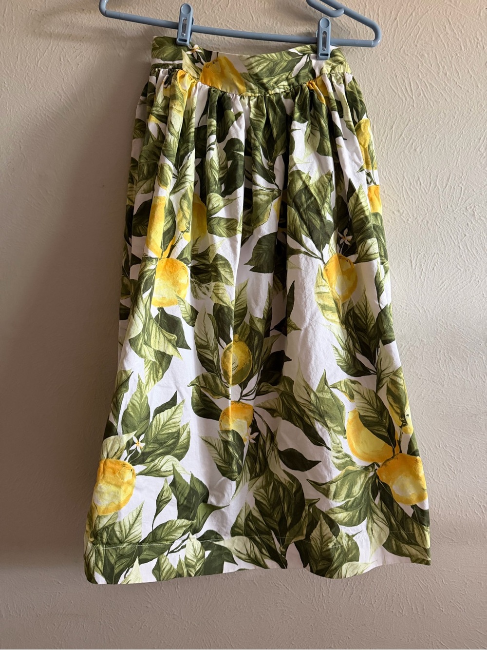 H&M Lemon Print Skirt - White, Yellow & Green